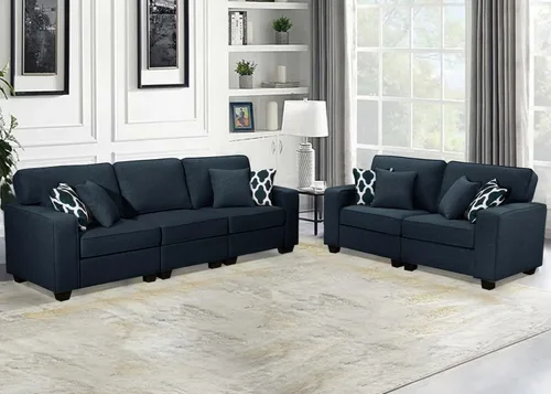 Vista 35 de Legend Vansen - Sofá seccional modular en forma de U con otomano, sofá de esquina reversible moderno para sala de estar (Antracita, 2+3 con otomano)
