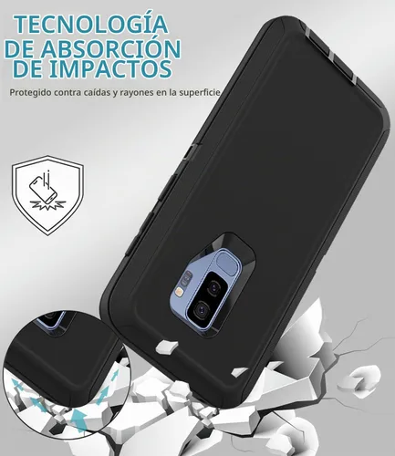 Vista 3 de Funda protectora a prueba de golpes para Samsung Galaxy S9 Plus, 6.2 pulgadas (negro)
