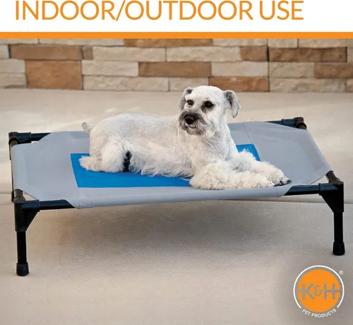 Vista 5 de K&H Manufacturing Coolin' Cuna para mascotas, Gris/Azul