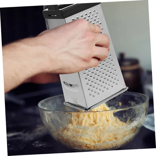 Vista 9 de Rallador de cuatro caras de acero inoxidable y picador de verduras Rebanador multifuncional para papas, tomates, pepinos y zanahorias, gadget