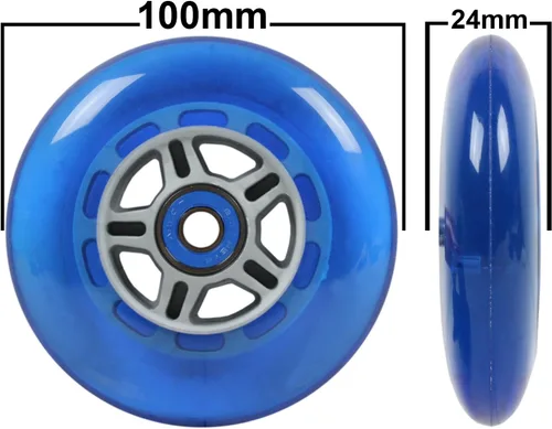 Vista 3 de TGM Skateboards 4 ruedas azules W/ABEC 7 rodamientos para Razor Scooter 3.937 in
