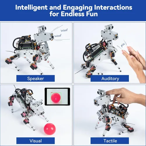 Vista 7 de SunFounder PiDog AI Robot Dog Kit para Raspberry Pi 5/4/3B+/Zero 2W, Openclaw LLMs ChatGPT/Gemini/Grok, reconocimiento de voz y video, pitón