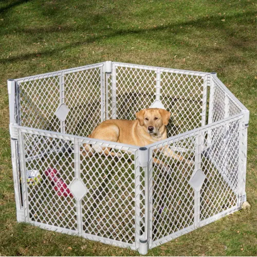 Vista 14 de MyPet Puerta extra ancha para perros con puerta pequeña para mascotas. 38.5 a 103.5 pulgadas de ancho. Puerta para gatos para puerta. Fabricado