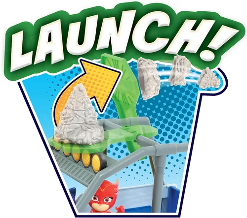Vista 5 de PJ Masks Vehículo de rescate todoterreno Dino Trouble, incluye figuras de dinosaurios y catboy