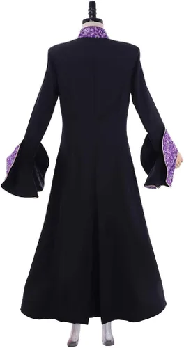 Vista 5 de Lady Trumpt Sleeve Clero Cassock Medieval Sacerdote Robe Halloween Cosplay Disfraz Capa