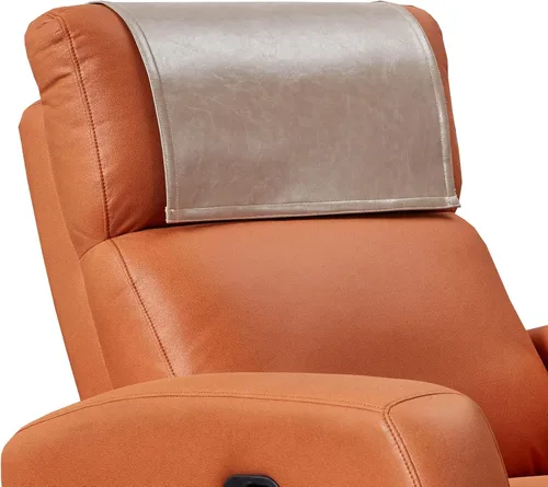Vista 8 de Protector antideslizante para reposacabezas reclinable, lavable de piel sintética, fundas para reposacabezas para silla reclinable, fundas Beige