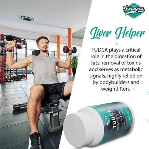 Vista 2 de TUDCA Suplemento de apoyo hepático de 1100 mg para limpieza desintoxicante, sales biliares solubles en agua con fuerte sabor amargo, 60 cápsulas