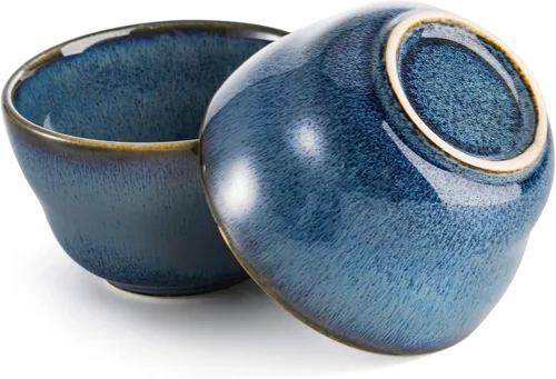 Vista 3 de Peohud Paquete de 6 cuencos pequeños de postre, tazas de caldo de 8 onzas, moldes de porcelana para salsa de inmersión de sopas de pudín de postre