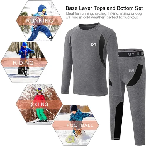 Vista 6 de MEETYOO Conjunto de ropa interior térmica unisex para niños y niñas