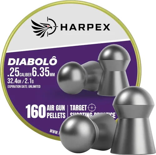 Vista 7 de Harpex Diabolo .25 Cal Airgun Pellets – 32.4 Grain Domed Heavy Design – Ultra Precise Accuracy – Premium Lead Pellets for Target Shooting, Long