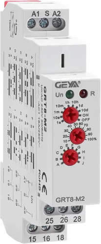 Vista 8 de GEYA Relé de tiempo multifunción 16A 10 opciones de función AC/DC12V-240V 1 Relé de control de salida (GRT8-M1, AC/DC12V-240V)