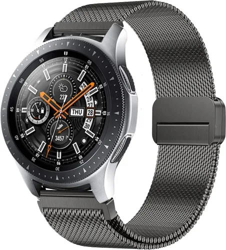 Vista 2 de MroTech Compatible con Samsung Gear S3 Frontier/Classic/Galaxy Watch 1.811 in Quick Release 0.866 in Correa de reloj de metal sólido de repuesto
