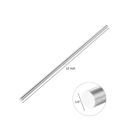 Vista 2 de 3pcs 1/2" diámetro aluminio barras redondas, 6061 T6511 barra sacada sólida 12" longitud para manualidades de bricolaje