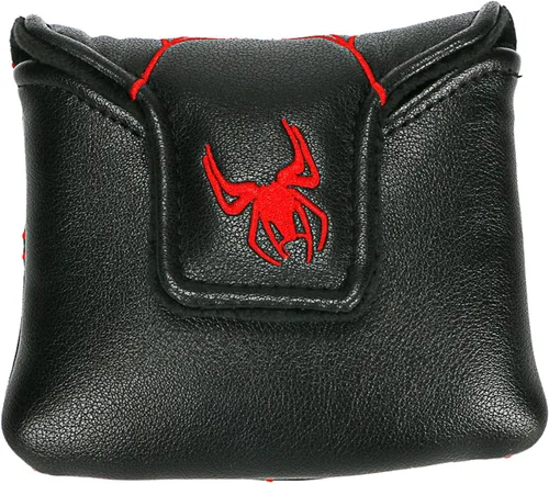 Vista 2 de Negro con araña roja bordado Golf Club Square Mallet Putter cubierta magnética Golf Headcover