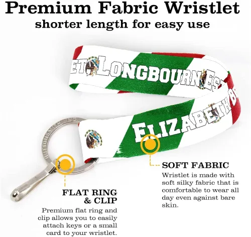 Vista 3 de Buttonsmith Patriotic Keychain Custom Wristlet - Made in The USA