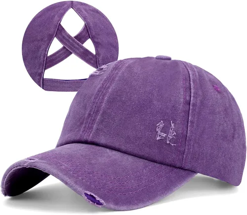Vista 10 de Gorra de béisbol para mujer, diseño de cola de caballo, ajustable, ajustable, para cola de caballo B - Denim Negro