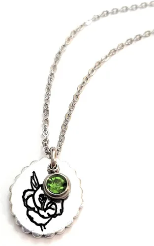 Vista 6 de Birth Month Flower and Birthstone Necklace
