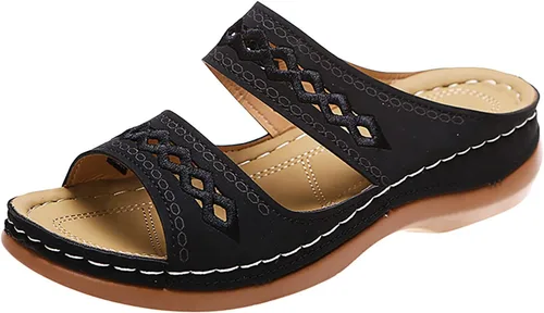 Vista 7 de Sandalias ortopédicas a la moda para mujer, sandalias para caminar con soporte de arco antideslizantes y cómodas, sandalias informales, sandalias