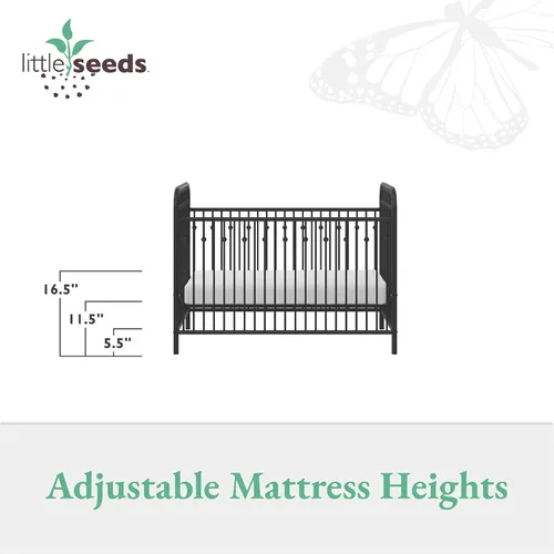 Vista 6 de Little Seeds Monarch Hill Ivy - Cuna de bebé de metal color negro