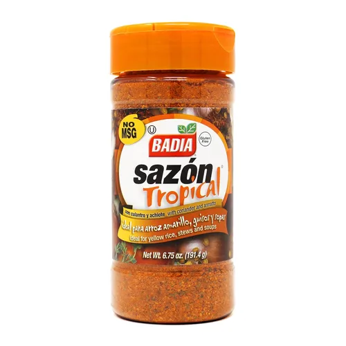 Vista 3 de Badia Sazon Tropical con cilantro y anatto, 6.75 onzas (paquete de 6) - Sin MSG, auténticos sabores latinos y caribeños