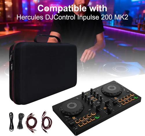 Vista 4 de LTGEM - Funda para controlador de DJ compatible con controlador AlphaTheta DDJ-FLX2, color negro (solo funda)