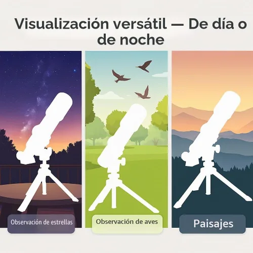 Vista 9 de BARSKA Starwatcher telescopio refractor de 400 x 70 mm con trípode de mesa y funda de transporte