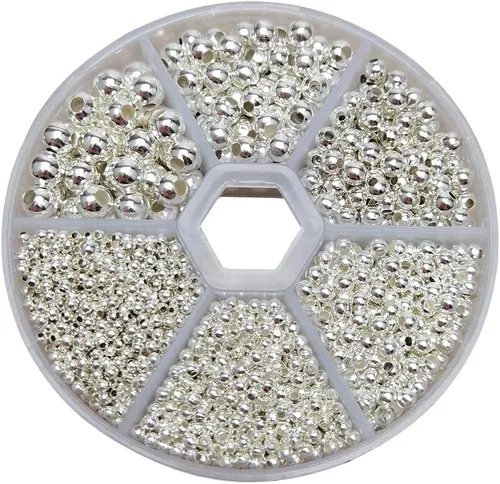 Vista 8 de Chenkou Craft 1 caja de 4500 piezas surtidas de 6 colores de metal Tinny Spacer Beads suministros para hacer joyas (mezcla, 1/12 pulgadas (0.079 in))