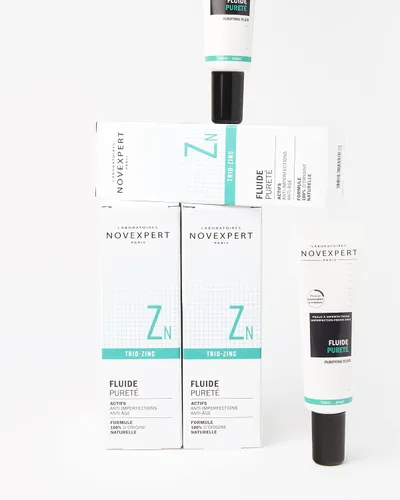 Vista 3 de Novexpert Líquido purificador, crema facial de zinc para mujeres y hombres, crema facial de rápida absorción para pieles propensas al enrojecimiento
