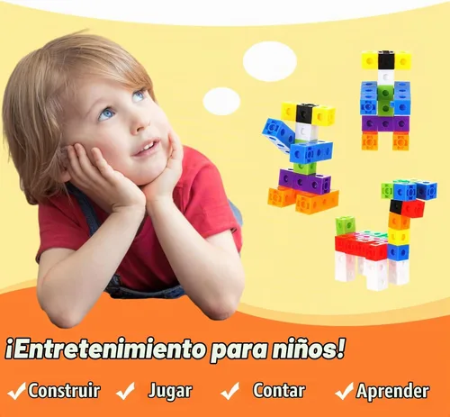 Vista 5 de Jenaai 300 cubos de conteo, bloques de conexión de plástico, cubos de matemáticas coloridos, manipuladores de matemáticas, suministros