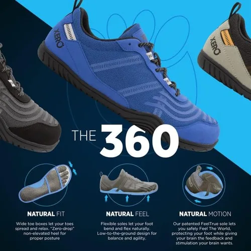 Vista 3 de Xero Shoes Zapatos de entrenamiento cruzado 360 para hombre con tacón sin caída y varillas de agarre de cuerda para escalar