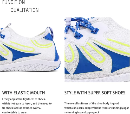 Vista 2 de Yapoly Zapatos acuáticos para hombres y mujeres, zapatos de natación para adultos, zapatos descalzos, zapatos de playa, zapatos de yoga, zapatos