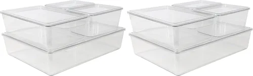 Vista 12 de Martha Stewart Brody - Contenedores organizadores de plástico con tapas para oficina en casa, cocina o baño, paquete de 4, 2 pequeños/1 mediano, 1