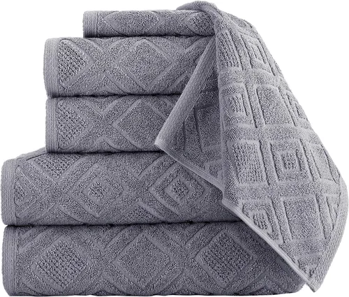 Vista 6 de Nine West - Juego de toallas de lujo de 6 piezas, 100% algodón turco, de secado rápido, altamente absorbente y cómodo, incluye 2 toallas de baño, 2