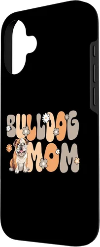 Vista 2 de Funda para iPhone 16 Bulldog Inglés Groovy World's Best English Bulldog Mom