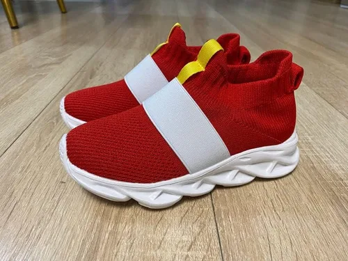 Vista 5 de Zapatos para niños y niñas, tenis rojos para correr, cumpleaños, zapatos de moda para caminar