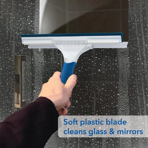 Vista 5 de Unger Professional Connect and Clean - Escobilla de ducha para vidrio y azulejos de 10 pulgadas, compatible con poste roscado estándar, suministros