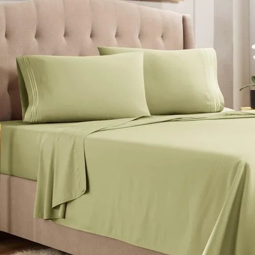 Vista 52 de Empyrean Juego de sábanas individuales - 110 GSM 4 piezas de sábanas para cama individual, sábanas de tamaño individual doble cepillado, sábanas