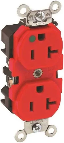 Vista 2 de Leviton 20 A, 125 V, grado hospitalario de servicio pesado, receptáculo dúplex, hoja recta, autotierra, 8300-HGY, gris
