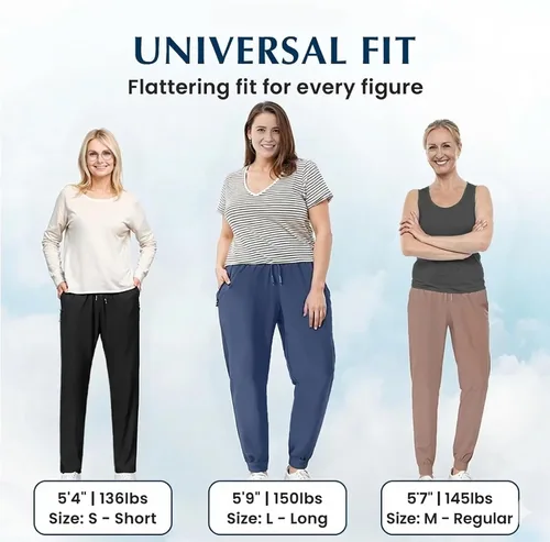 Vista 4 de Pantalones casuales de seda de hielo ultra elásticos para mujer de más de 50 años