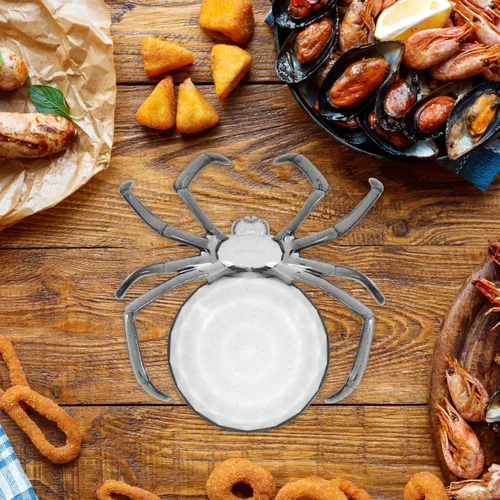 Vista 7 de Bandeja de dulces de araña estilo Halloween de 9.44 pulgadas, plato de postre de plástico multifunción para servir frutas en el hogar y cenar