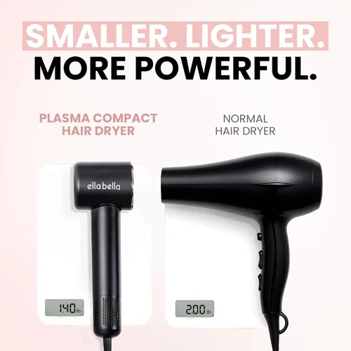 Vista 5 de ELLA BELLA® Secador de Cabello de Plasma Compacto, Secador de Cabello con Tecnología de Plasma Avanzada con Pantalla Digital, Secado Rápido, Bajo