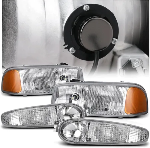 Vista 13 de M-AUTO Switchback - Tiras LED DRL para faros con 2 pares de bombillas preensambladas de 6000K compatibles con 01 GMC Sierra C3, 02-06 Sierra 1500