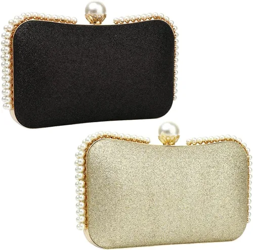 Vista 6 de Bolso cruzado con asa superior para mujer bolso de noche con cuentas brillantes bolso de mano para fiesta graduación boda cóctel