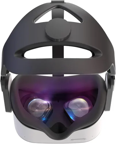 Vista 4 de SINWEVR Correa de cabeza ajustable compatible con auriculares Quest 2 VR, correa de repuesto Elite para mayor apoyo y comodidad en realidad virtual