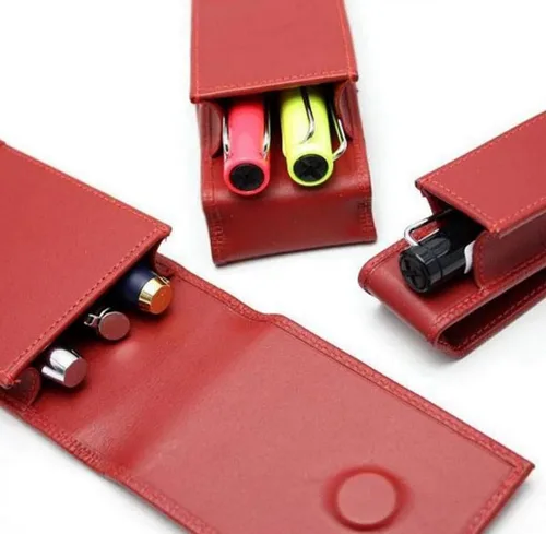 Vista 4 de Lamy 1225584 A 316 Funda de piel de napa para 3 bolígrafos - Rojo