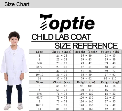 Vista 8 de TopTie Abrigo de laboratorio para niños, disfraz de Halloween para científicos escolares