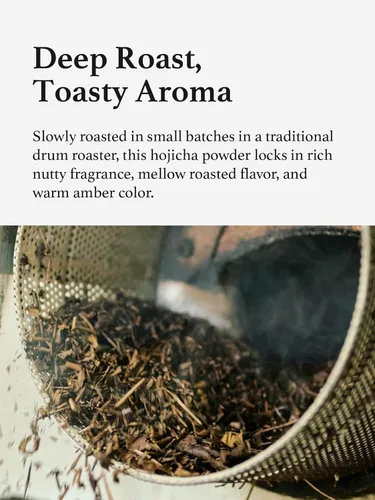 Vista 4 de Polvo Hojicha de HAYASHIYA, Uji de Kyoto, Polvo de Té Verde Tostado Japonés para Latte, Bajo en cafeína (60 g / 2.1 oz)