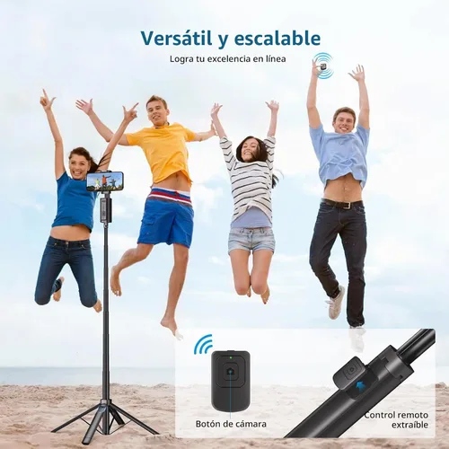 Vista 5 de Fuloview Trípode de seguimiento facial automático, trípode de teléfono de 67 pulgadas para iPhone, rotación de 360° que sigue tu movimiento, control