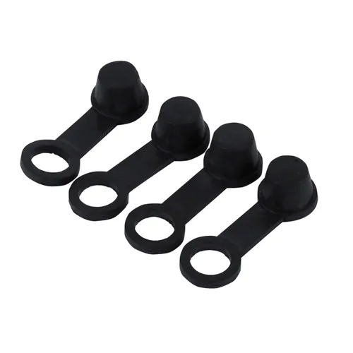 Vista 2 de Aramox Tapón de pezón de purga de freno, 4 piezas de goma negra para pezón de purga de grasa Zerk, cubierta antipolvo de 0.315 in para motocicleta