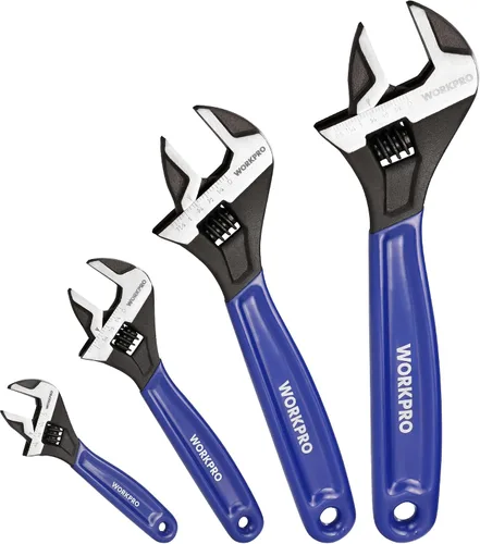 Vista 19 de WORKPRO Llave ajustable mini de 4 pulgadas, llave de mandíbula ancha de acero Cr-V con óxido negro para tuercas pequeñas, escalas métricas y SAE